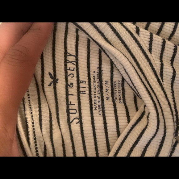 American Eagle Striped Mockneck with Keyhole - Picture 2 of 2